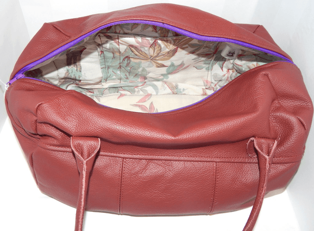 Brown Leather Handbag with Rolled handles