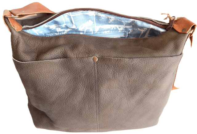 Green Leather Zipped Handbag